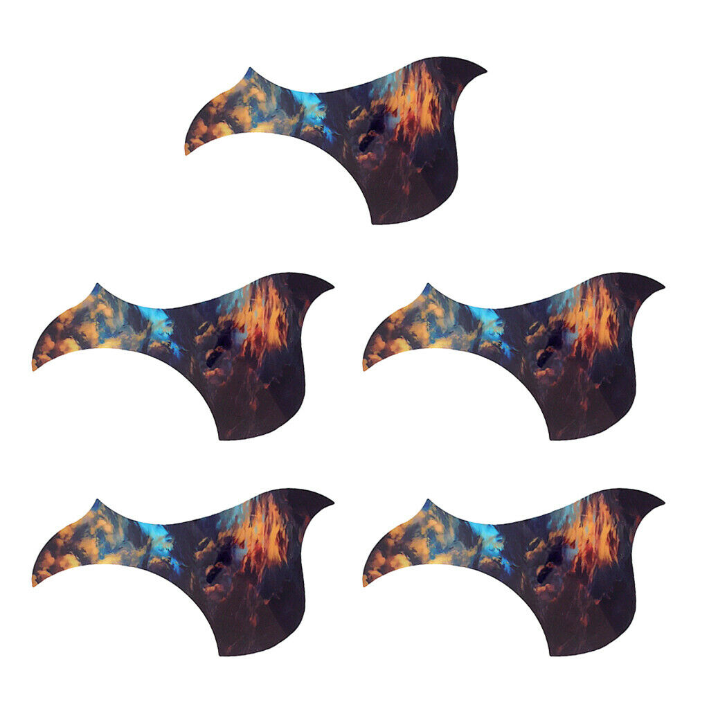5x Acoustic Guitar PVC Pickguards Self-adhesive Beautiful Printing DIY Parts