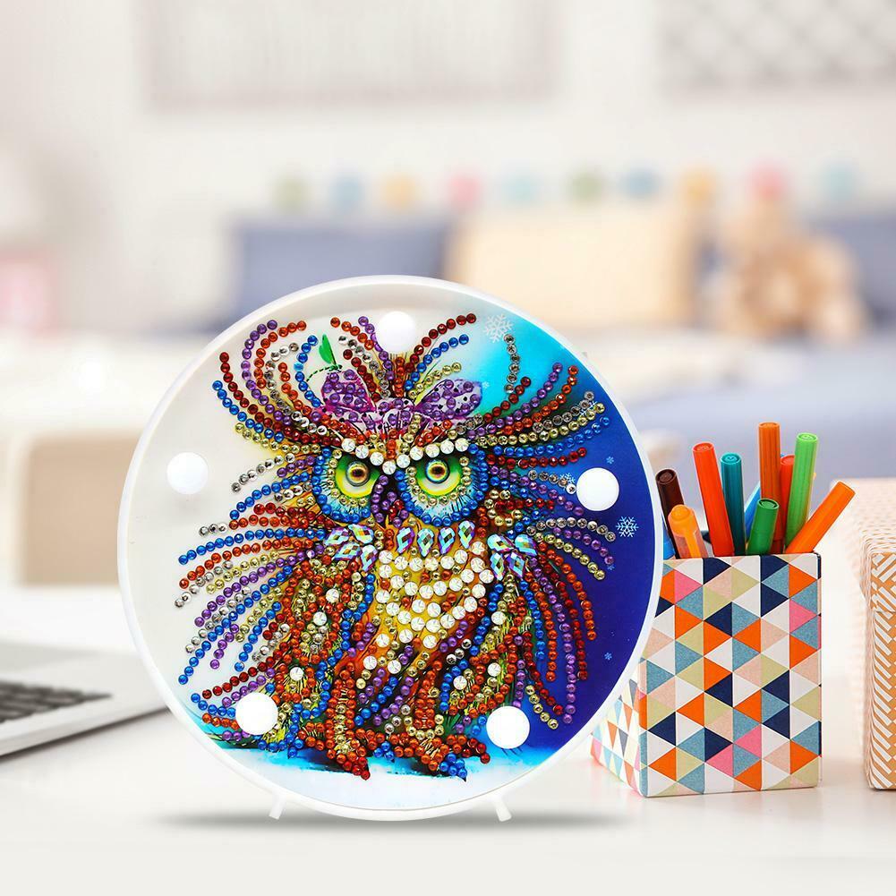 DIY Special-shaped Diamond Painting Light Bird Embroidery LED Night Lamp @