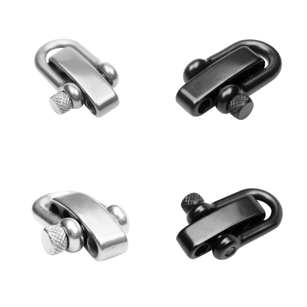4 Pieces Stainless Steel U Style Shackle for Outdoor DIY Paracord Bracelet