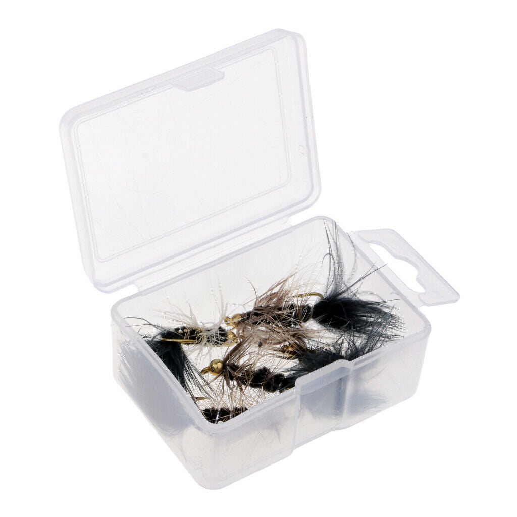 Carp Fishing Wet Flies Brass Head Fly Fishing Lure Bass Flies Lure 4cm Black