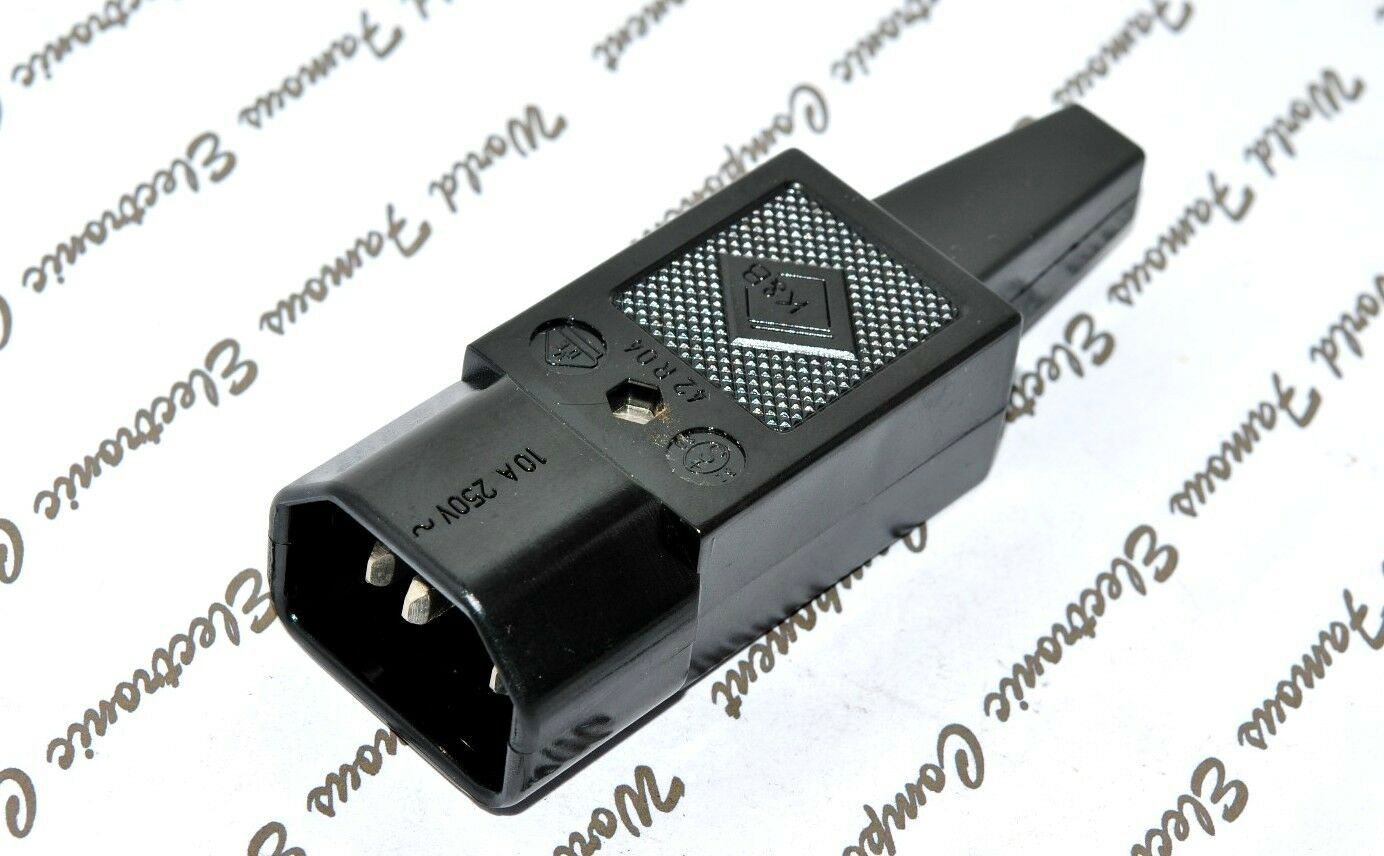 1pcs-K&B 42R04 IEC 10A 250Vac  Re-wireable Male Plug -Connector