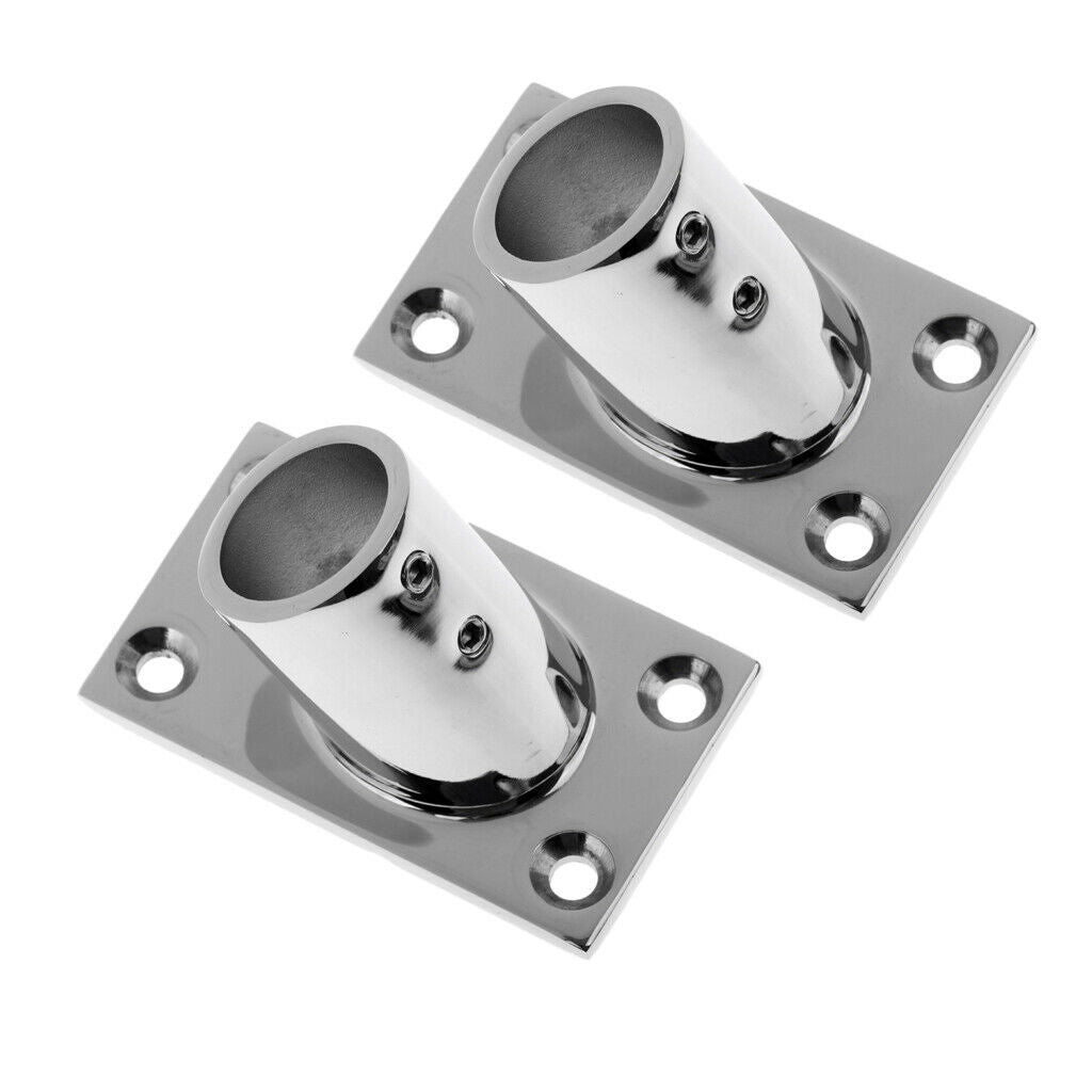 2pcs 60 Degree Boat Deck Hand Rail Fitting, Heavy Duty Rectangle Base