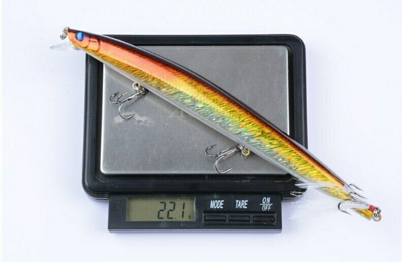 6PCS Sinking Minnow Fishing Lure 0.74oz 7.3in Artificial Bait Long Wobbler Hard