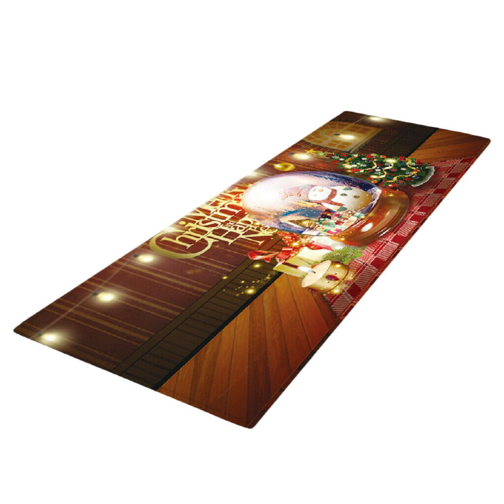 Christmas Theme Floor Mat Carpet Area Runner for Bedroom Living Room H