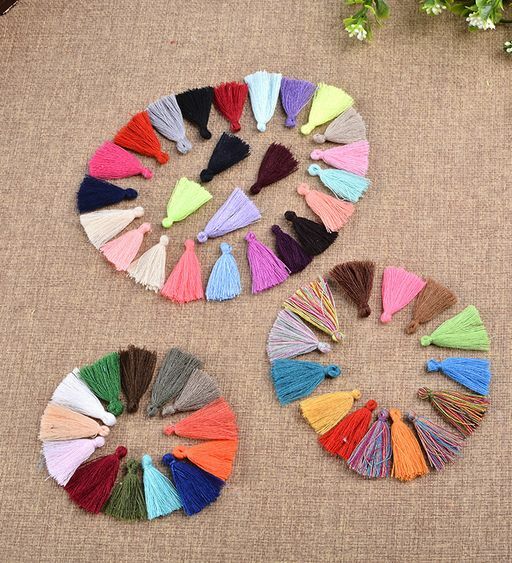 100pcs Muti color Small Cotton Thread Tassel Charm Pendant Tassels Jewelry 30mm