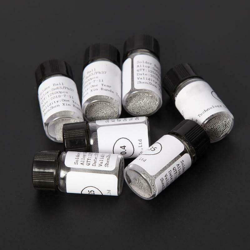 7 Bottles Of 12.5K Soldering Ball Lead Solder Ball Set For BGA Reballing Stencil