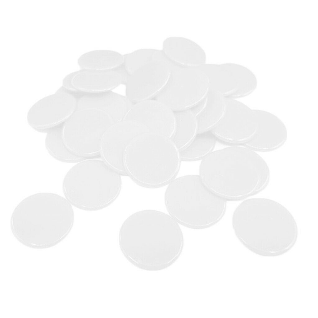 100pcs Poker Chips Solid Color Game Currency Family Games Accessory white