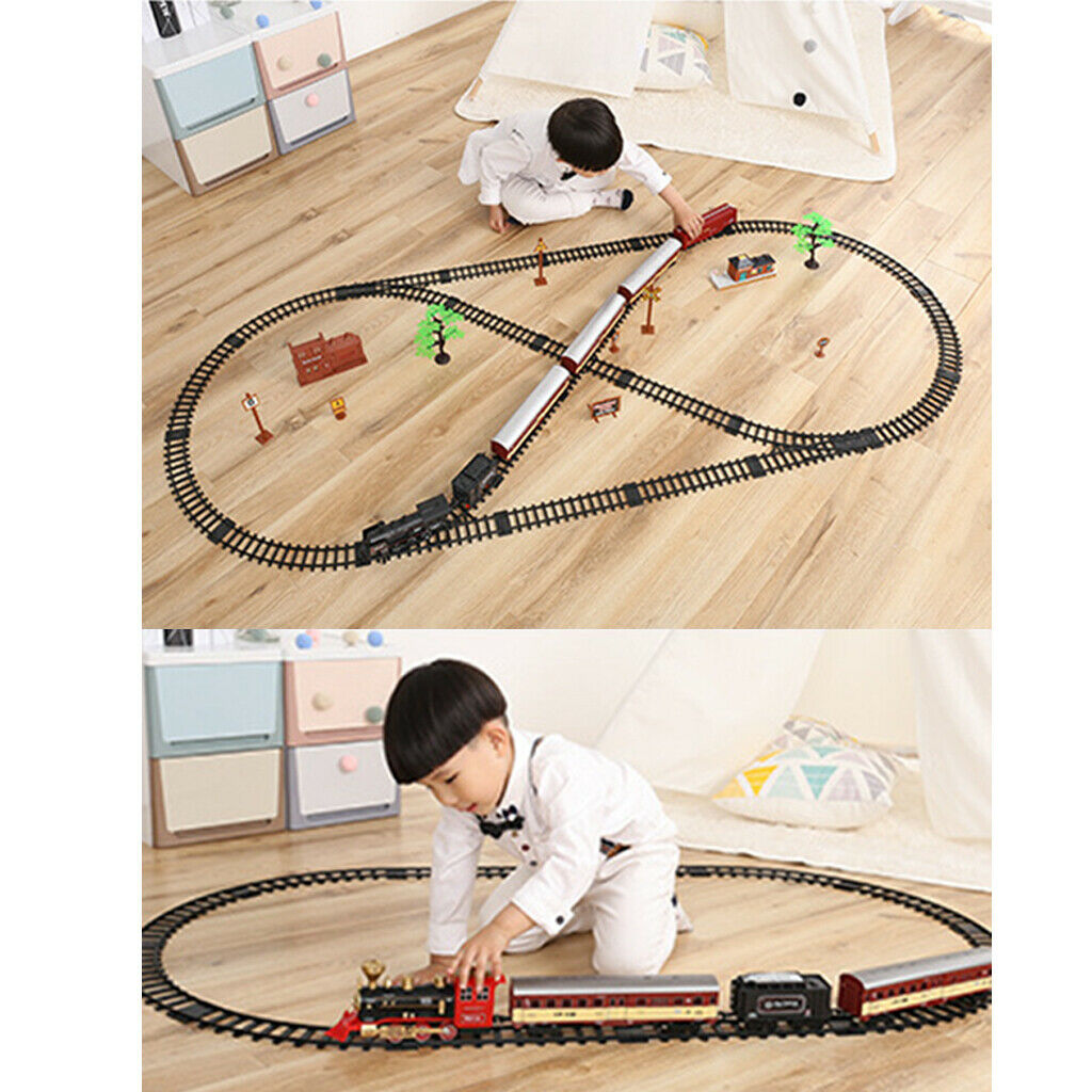 Kids Classic Locomotive Steam Train Battery Operated Train with Sound Lights