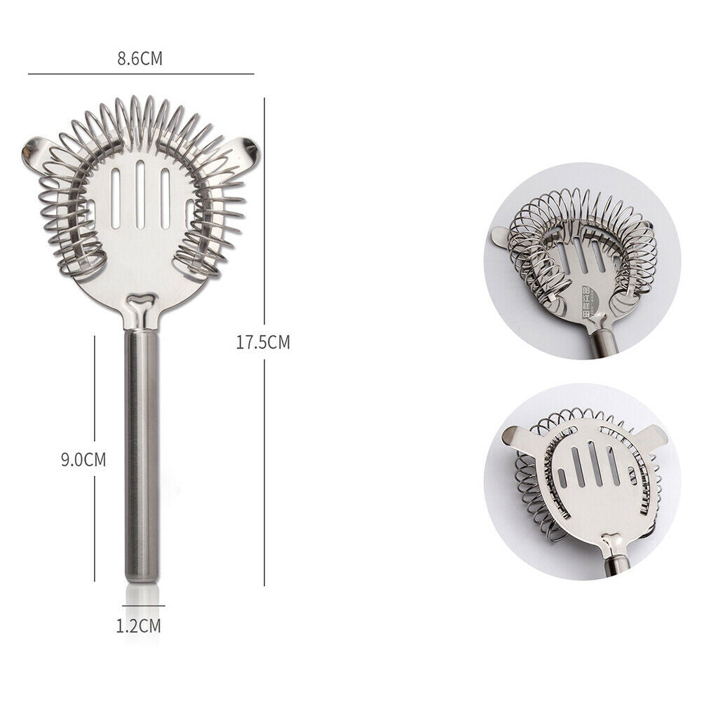 10/Set Professional Premium 304 Stainless Steel Cocktail Shaker Set Ice Tongs