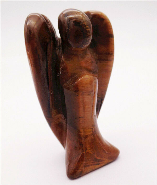 50x30x19mm Natural Tiger Eye Gem Carved Angel Statue Healing Decoration HH8105