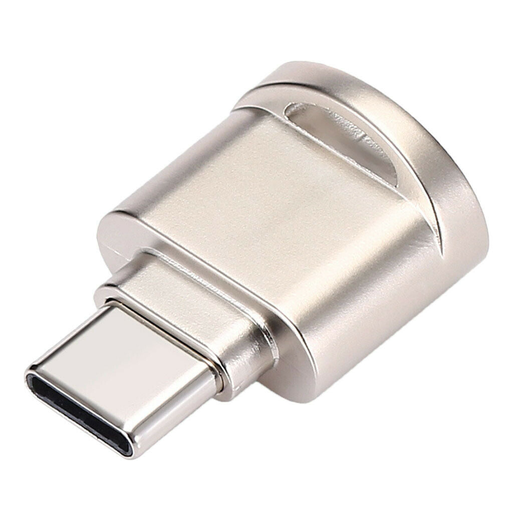 Portable USB C OTG Adapter Card Reader for Micro SD TF Memory Card, Golden
