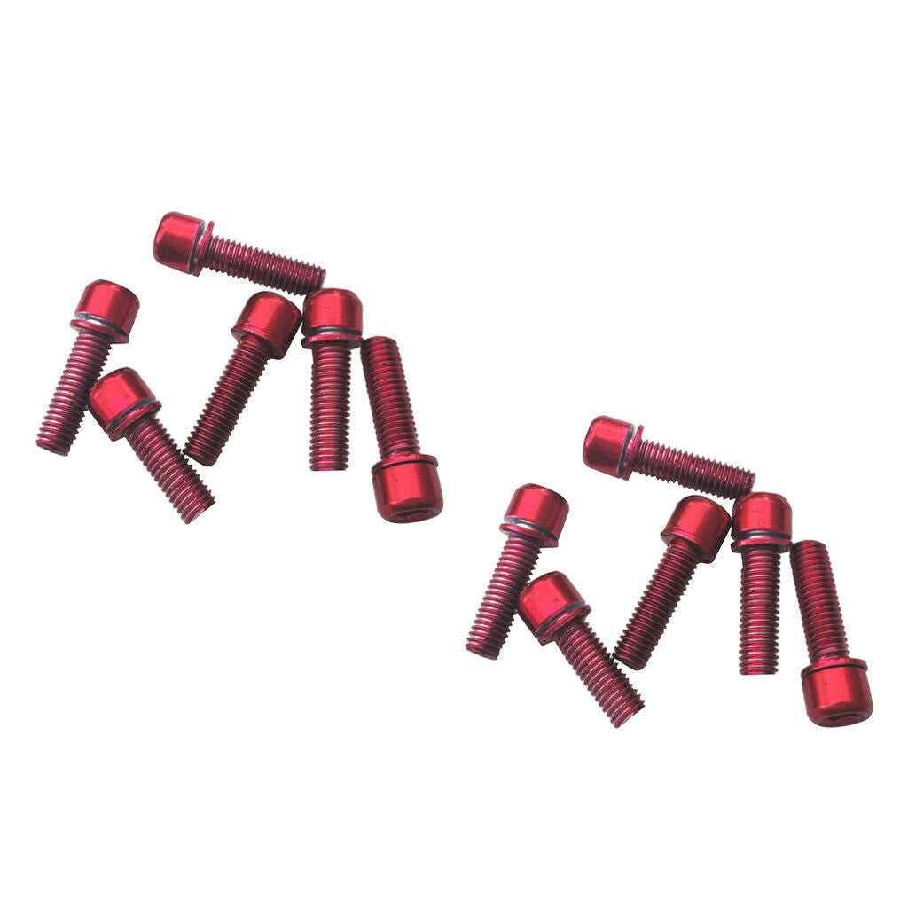 12 Pieces MTB Road Bike Hex Socket Screws for Water Bottle Cage Holder Red