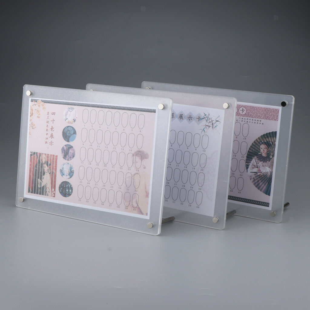 Pro 40 Colors Nail Polish Display Chart Book Color Card Acrylic Stand Board
