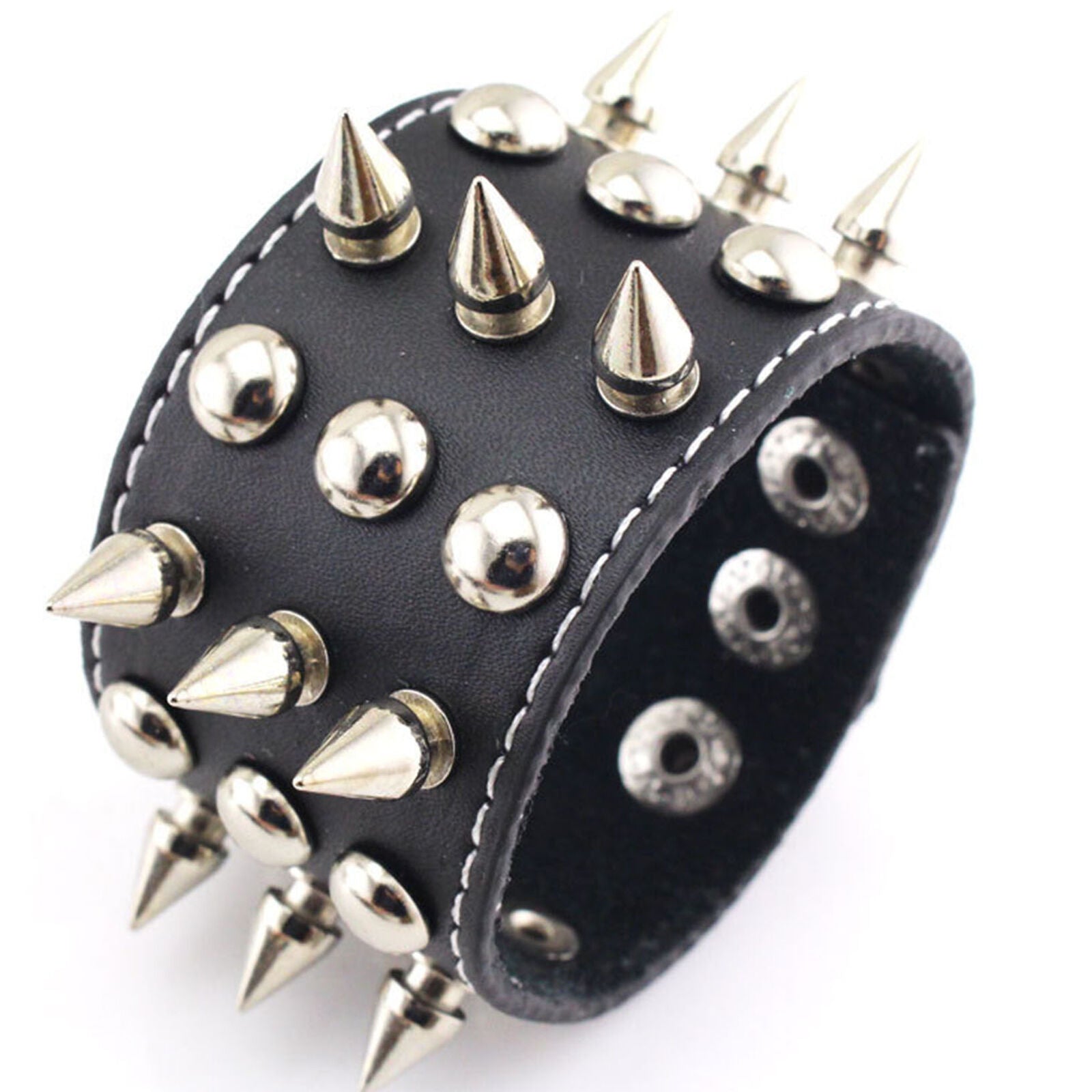 Punk Leather Bracelet Bangle Rivet Stud Spike Rock Cuff Wristband Jewelry Gift