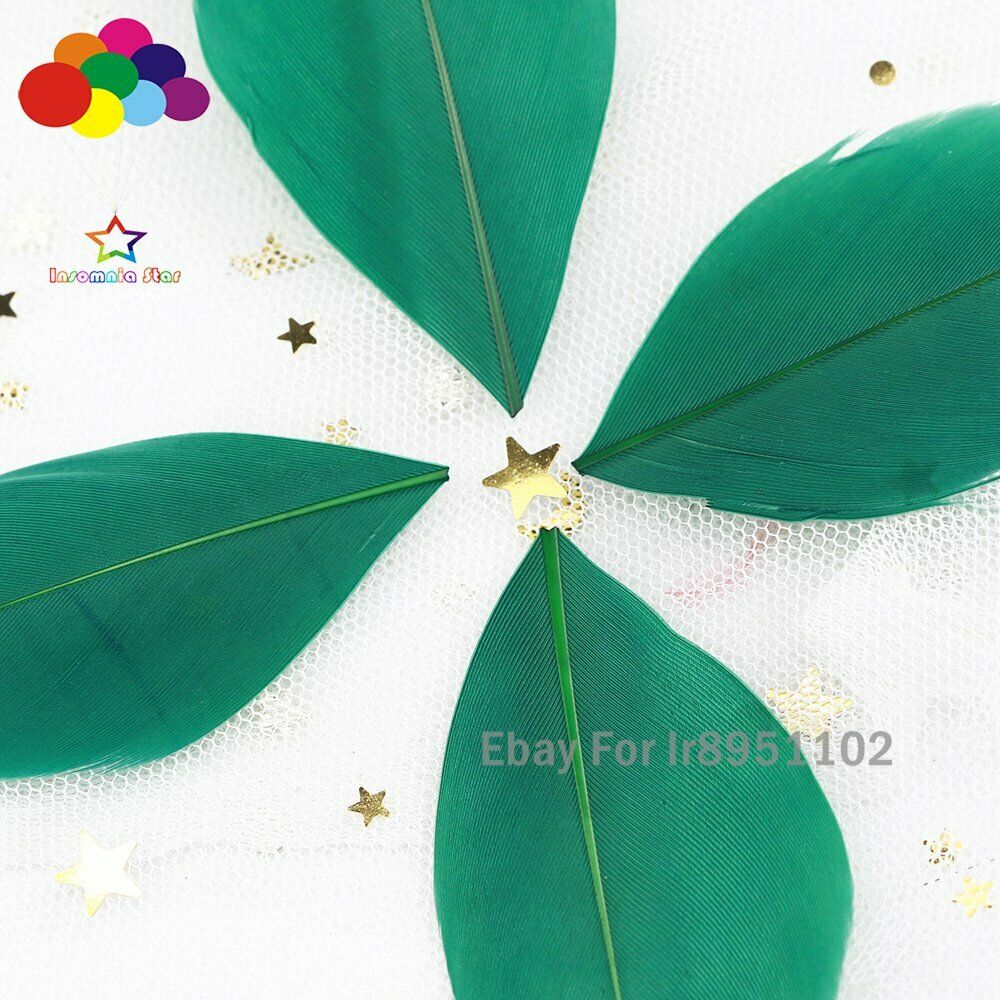 100pcs/lot Beautiful Hand-tearing Goose Feather 2-3 Inches / 5-7cm Dusty Green