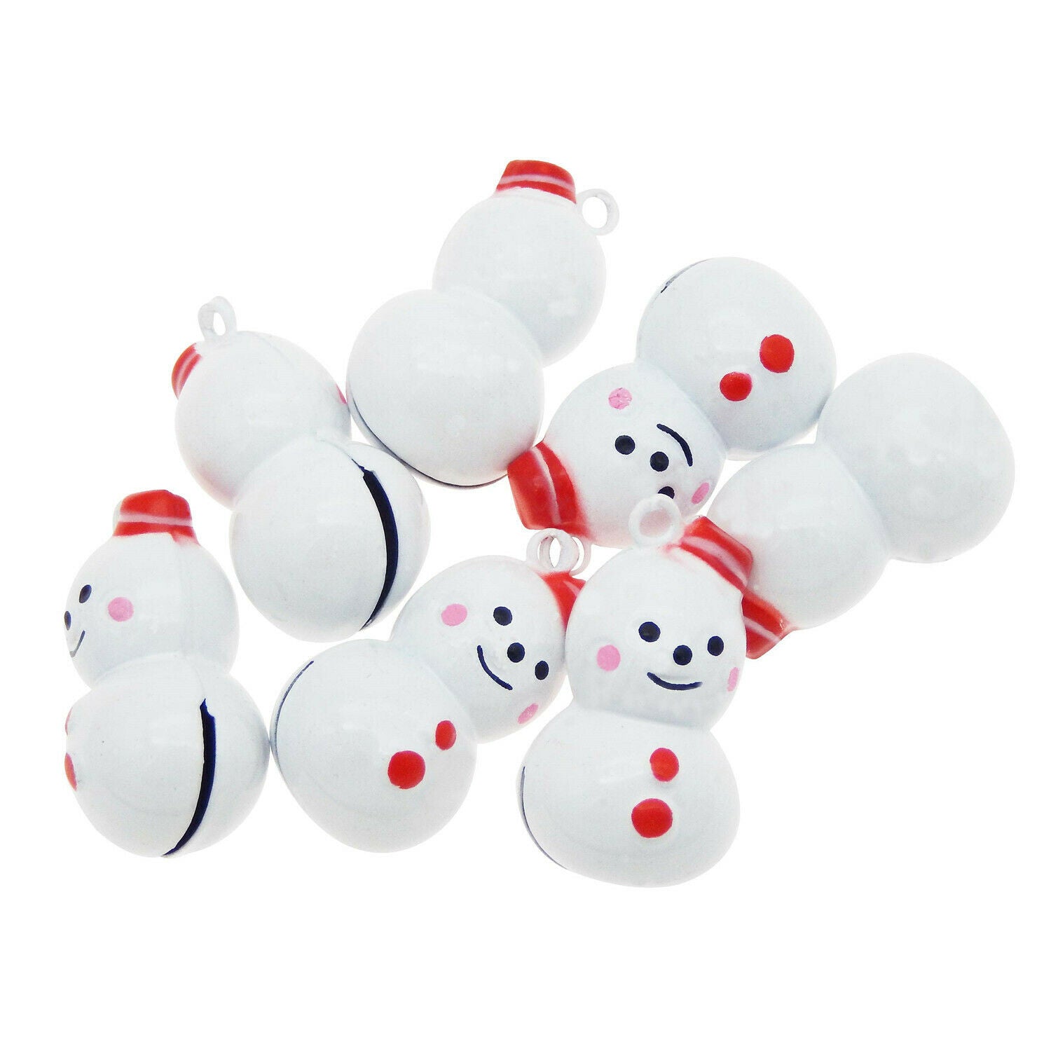 5x Christmas Jingle Bell Accessories Snowman Pendant Charm for Bracelet Necklace