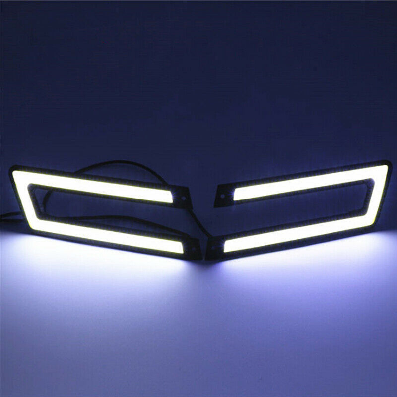 2PCS U-shaped Car LED Daytime Running Waterproof COB High-power Driving Lights