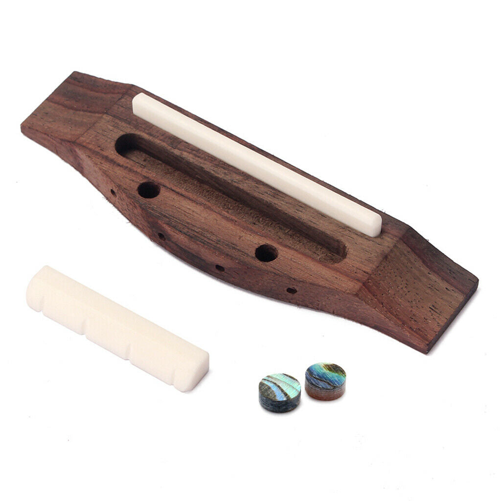 Ukulele Bridge Saddle Nut Shell Dot String Instrument Accs Set Luthier Tools