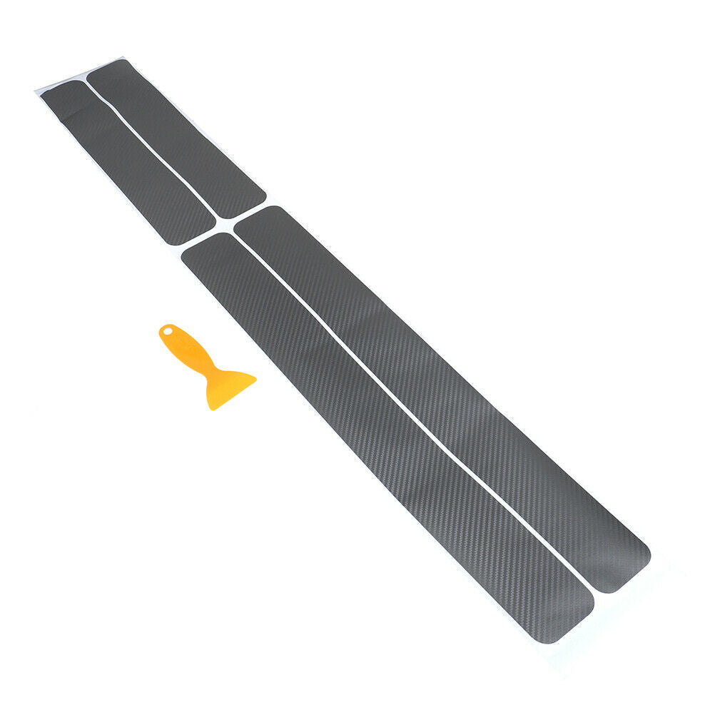 4Pcs Gray color car door sill scuff  pedal protect carbon fiber st.l8