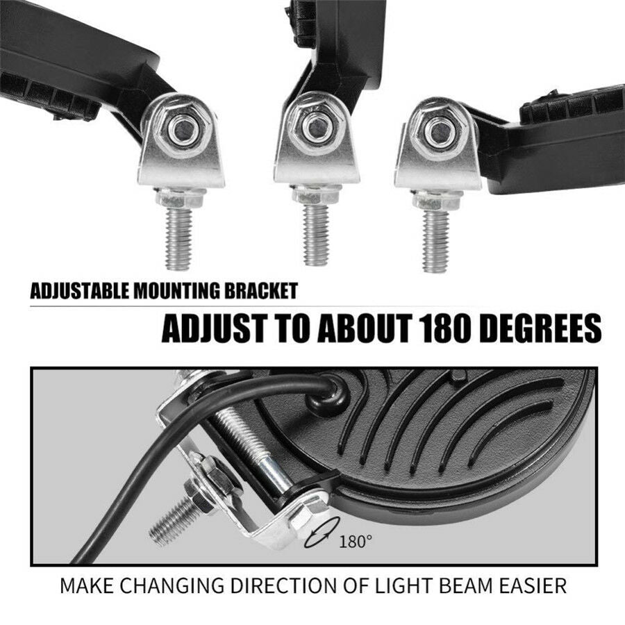 2X 4.5" 48W Round LED Work Light Fog Driving Lamp Offroad SUV Spotlight Bar Boat