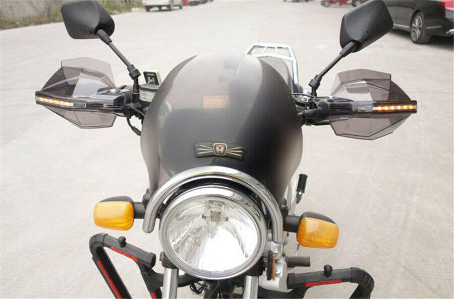 Motorcycle Bar Hand Guards Handguard 22mm (7/8) LED Turn Signal Light Pair