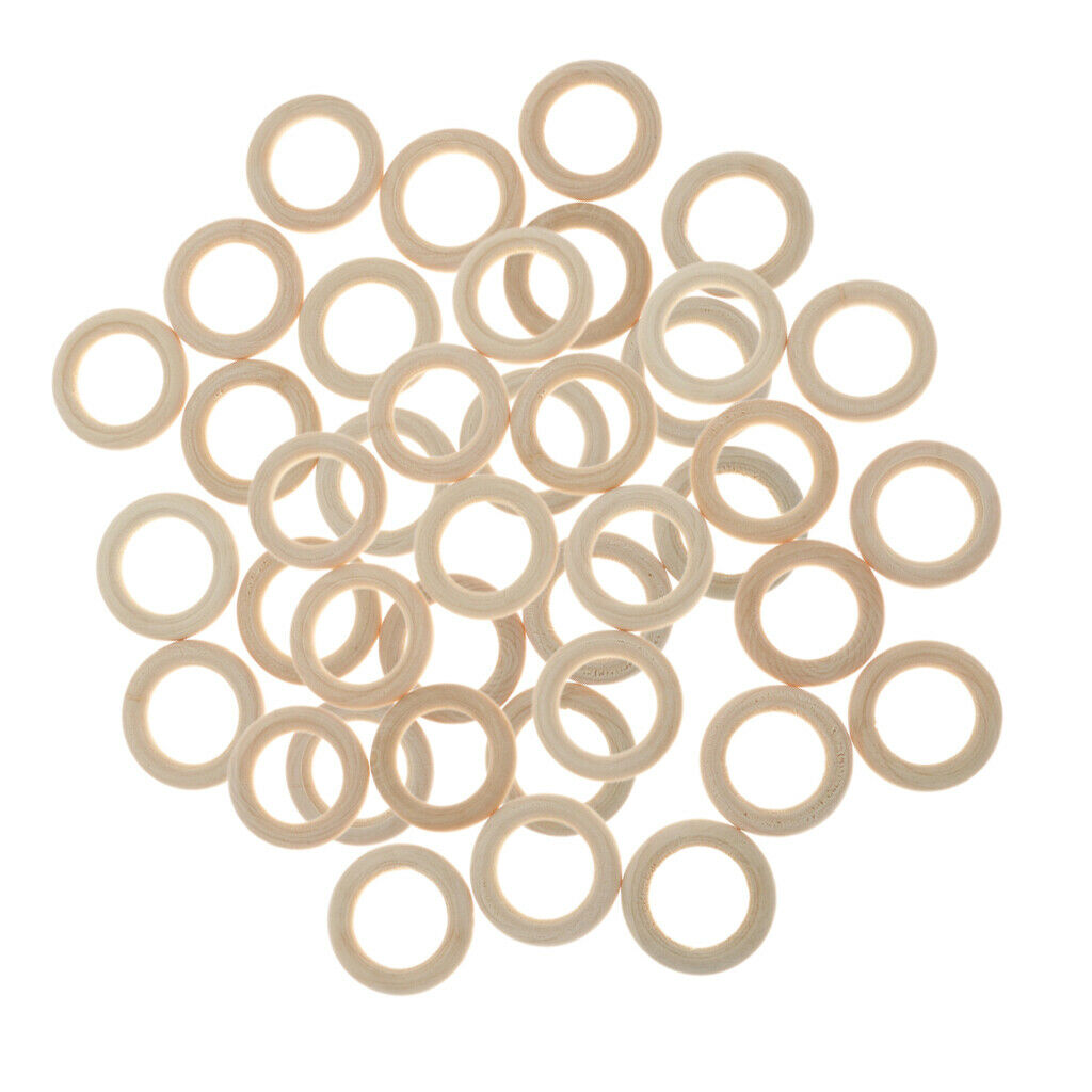 50x 35mm Natural Wood Loop Wooden Rings Bracelet DIY Jewelry Craft Bead