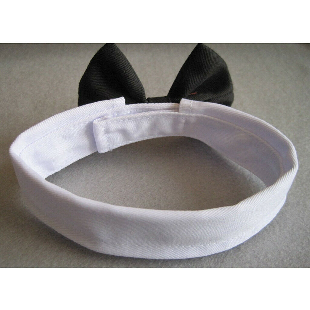 Adjustable Pet Dog Cat Bowknot Tie Christmas Holiday Party Collar White_L