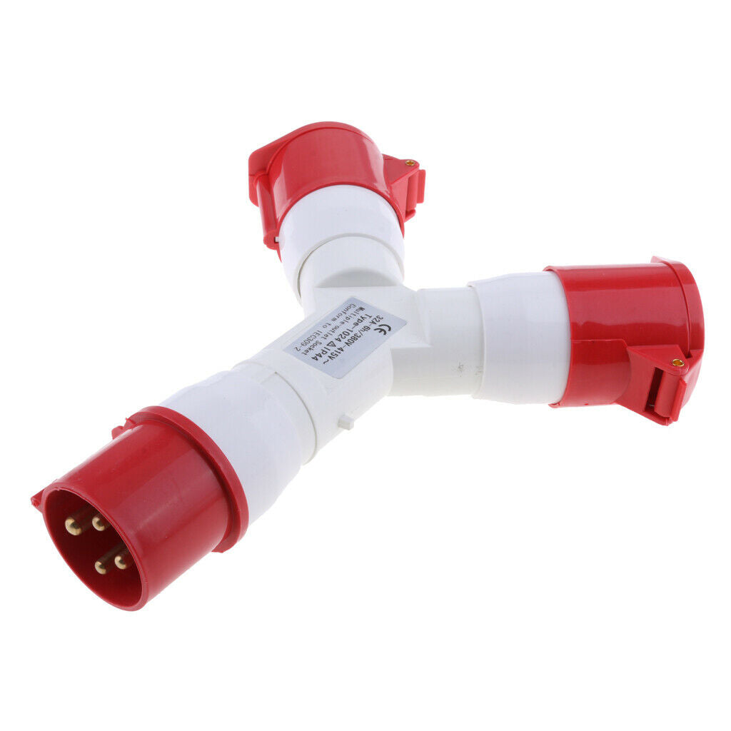 380V-415V 32A 4 Pin Industrial Plug Socket Waterproof Connector 3P+E Red
