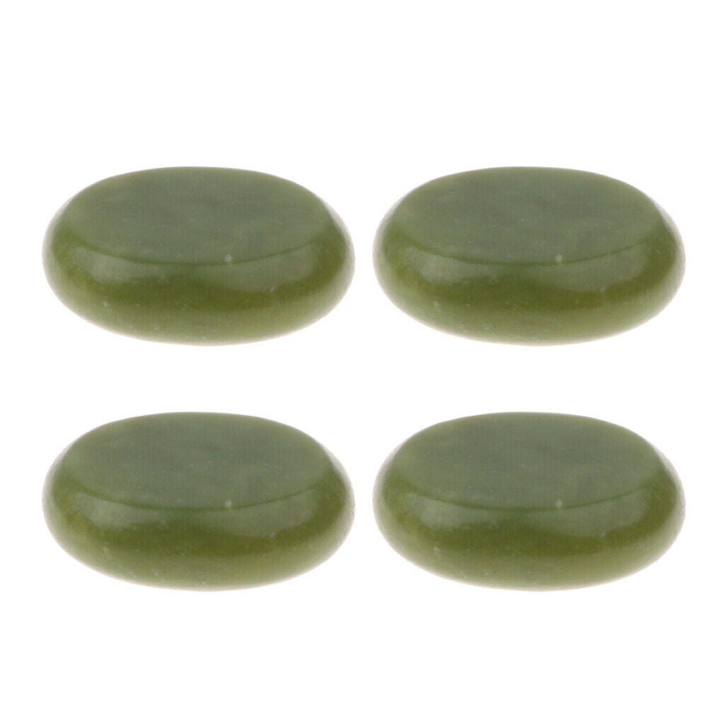 Pack of 4 Oval Shape Large Natural Jade Stones Facial Body Massage 5 x 6cm