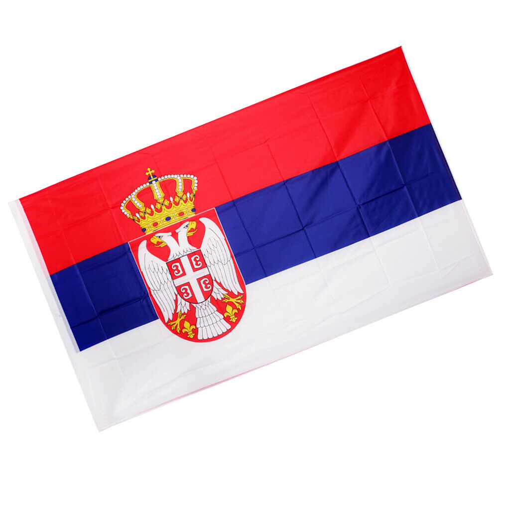 Serbian Flag Banner Office Activities Parade Festival Home Decoration 90x150cm