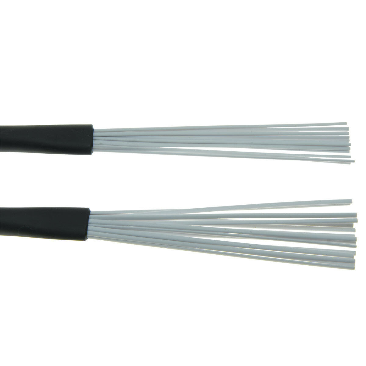 2x White Professional Jazz Drum Brushes Rubber Handle and Nylon Sticks