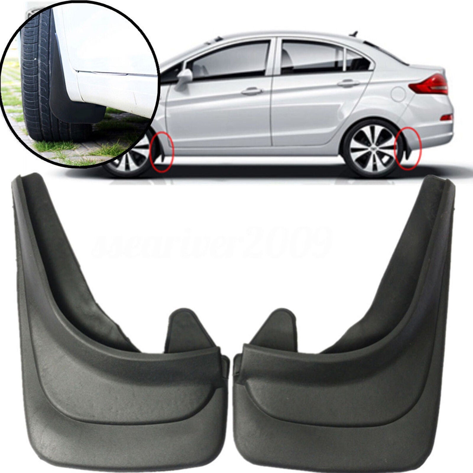 DIY Black Universal Front Rear  Mud Guards Splash Flaps 2PCS Car Truck Van