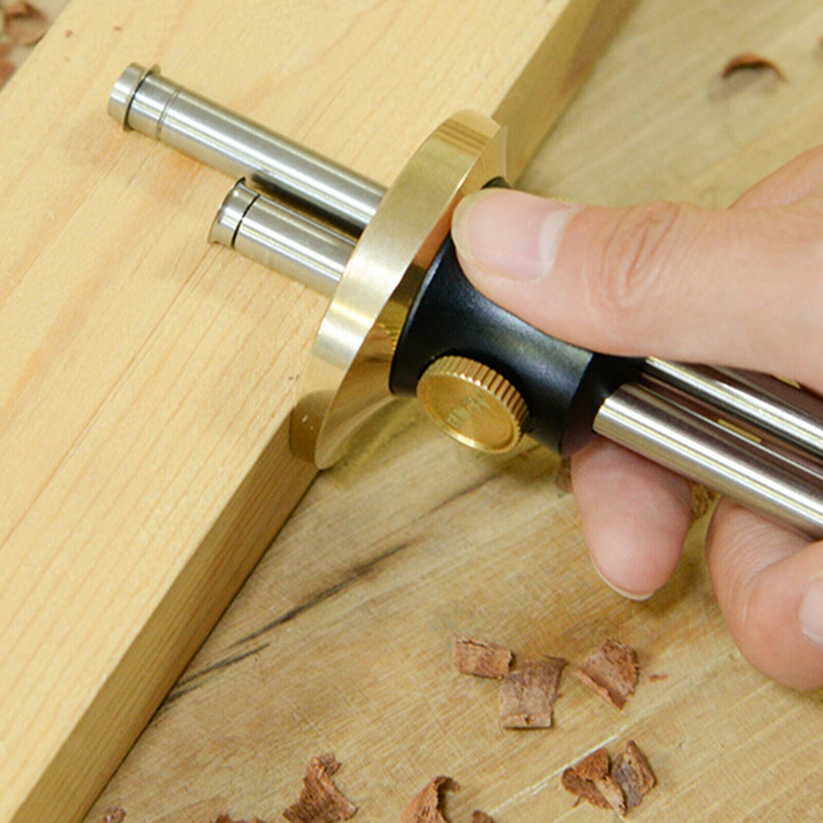 Double Shaft Wheel Marking Gauge Scriber Kit for Soft/Hard Wood Micro-Adjust