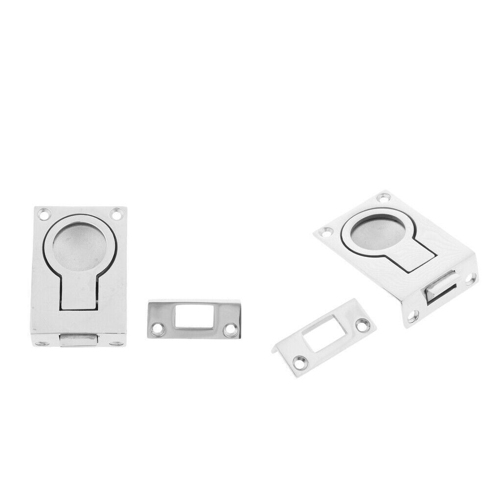 2x RV Boat Deck Hatch Handle Pull Cabinet Locker Flush Lifting Ring Marine