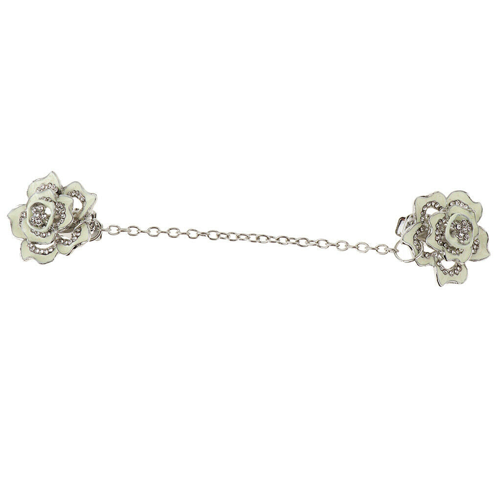 Antiqued Sweater Clip, Stylish Flower Cardigan Collar Clip