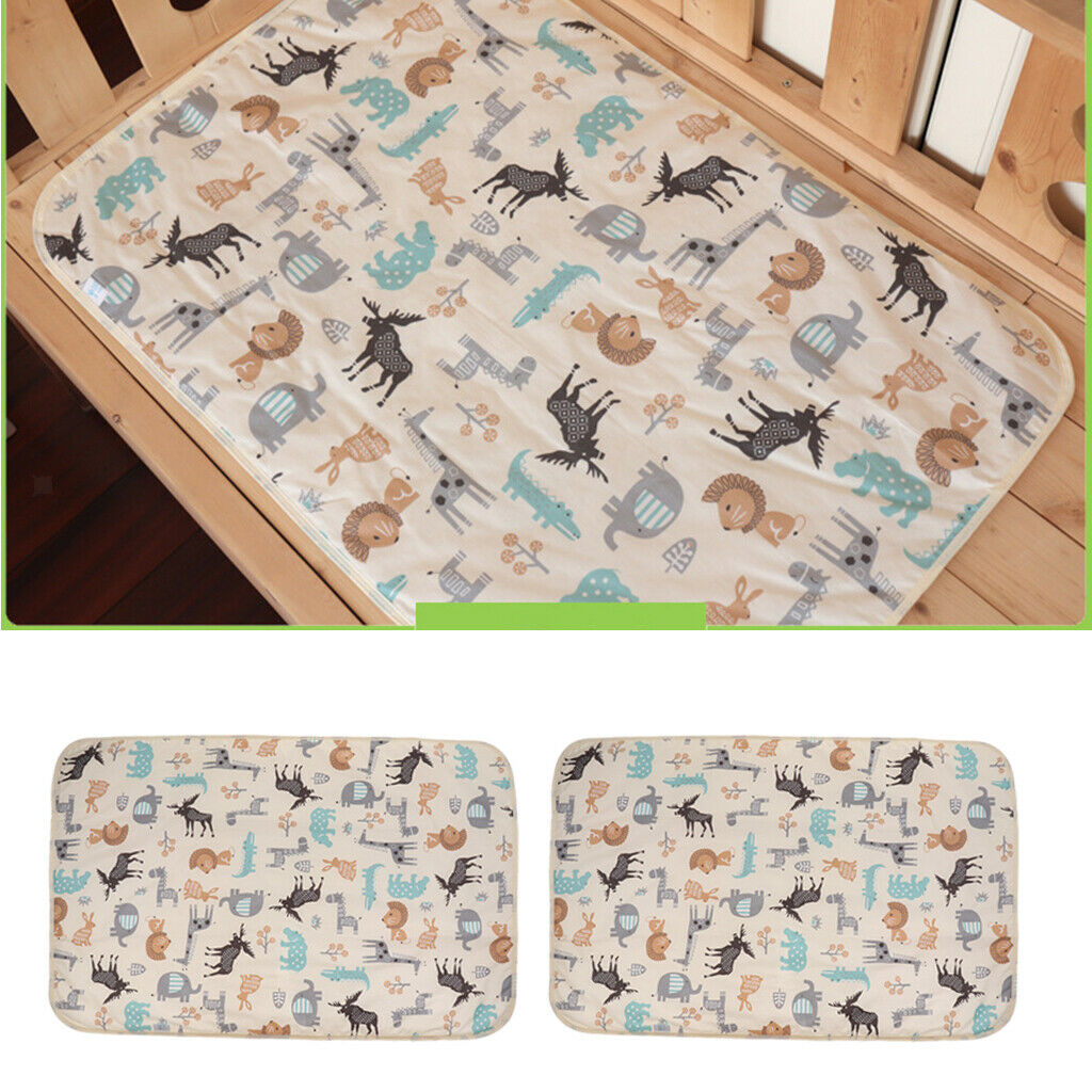 2pieces Cute Waterproof Infant Urinal Pad Baby Changing Mat Mattress Cover
