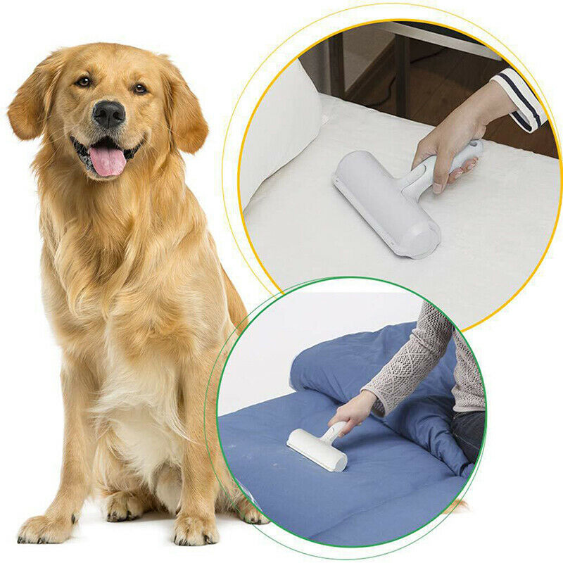 Self-cleaning Pet hair remover Handheld Tool 2-Way Roller Dog Cat Removing Gy