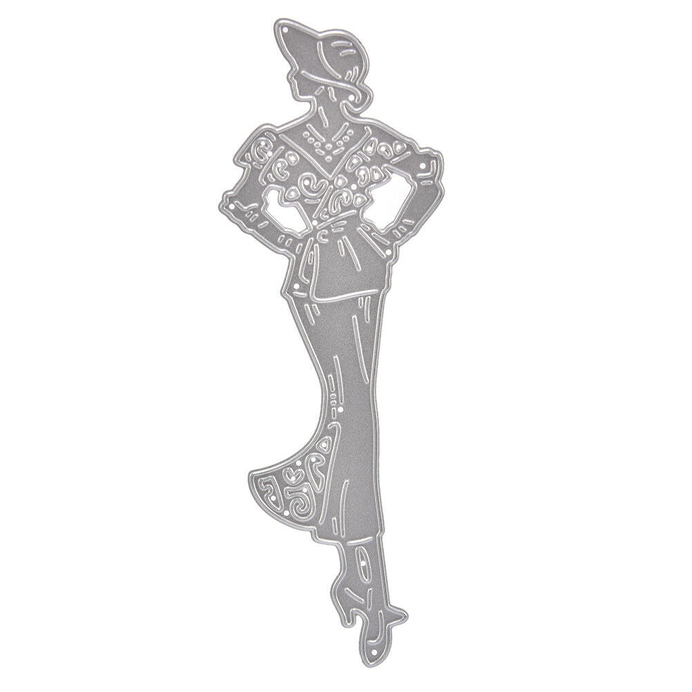 Girl Lady  Metal DIY Cut Dies Stencil Scrapbook Album Paper Card Emboss C.l8