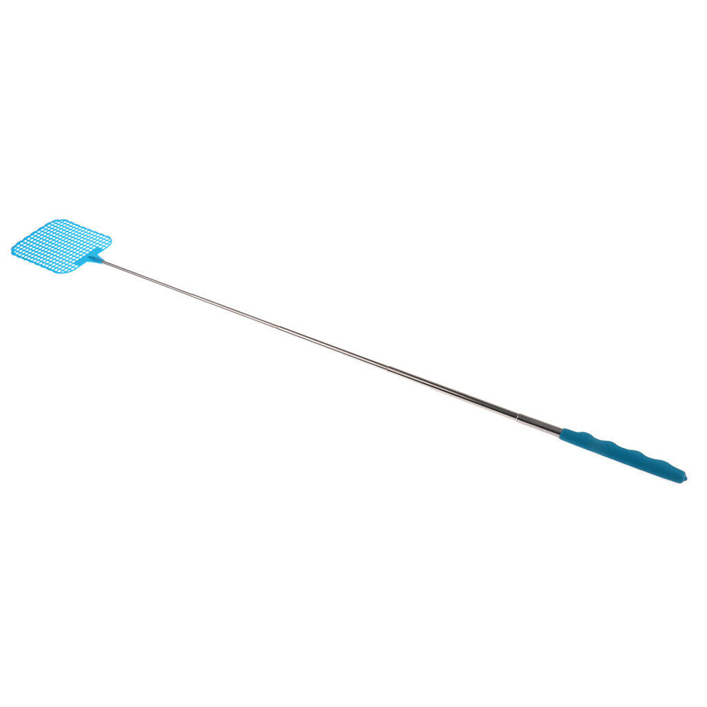 2pcs Fly Swatter,Telescopic Extendable Fly Swatter, Long Metal Handle, Green &