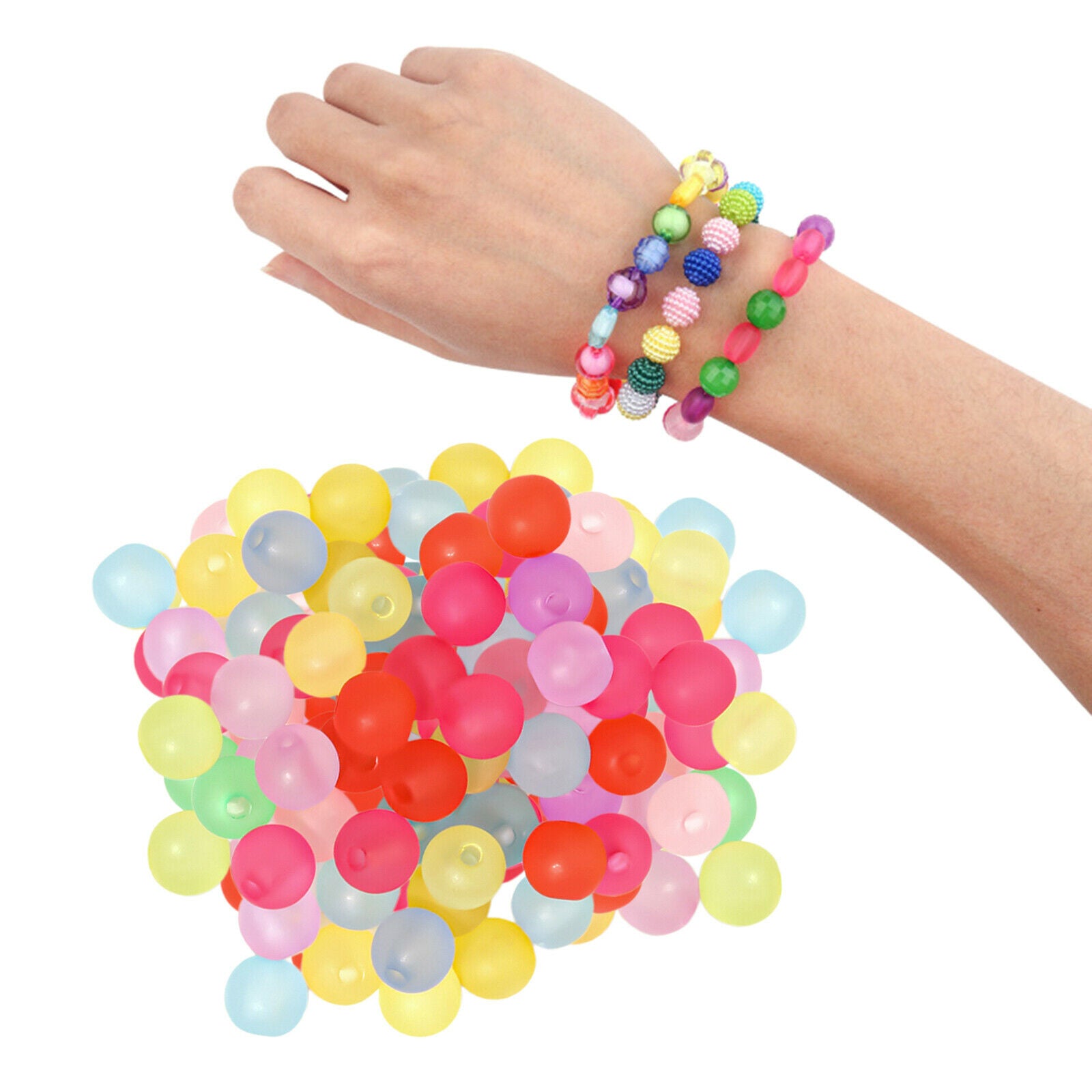 300 pieces round loose beads 8mm transparent spacer making