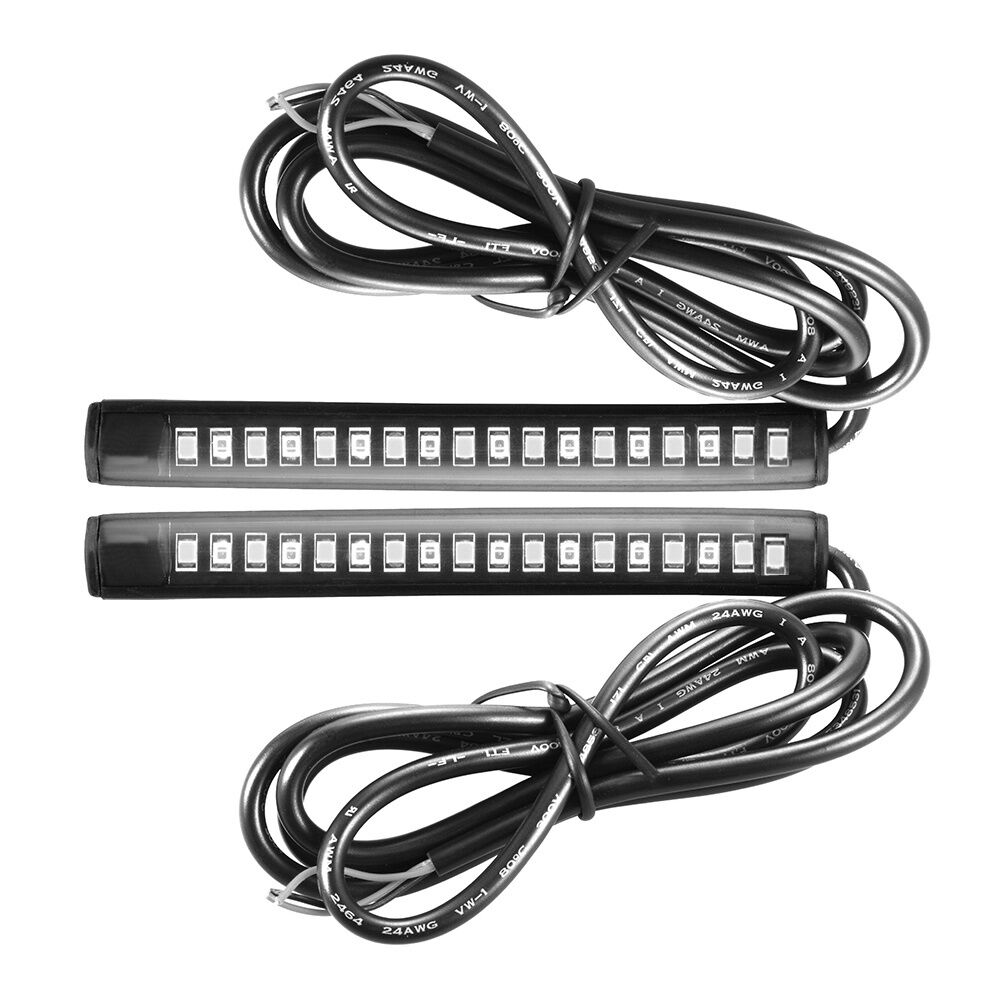 2Pcs Flexible 18LED Motorcycle Tail Brake Stop Turn Signal Strip Light Taillight