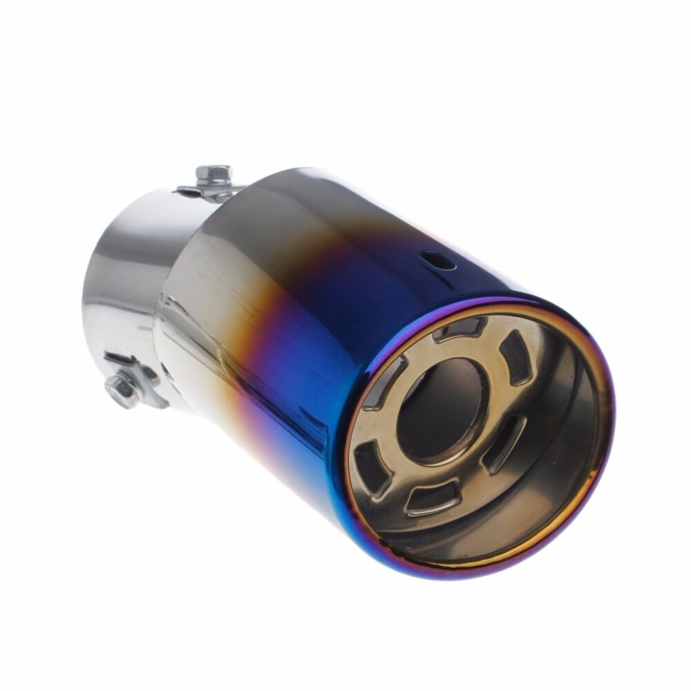 1xUniversal Bent Colorful Stainless Steel Auto Car Exhaust Pipe Tail Muffler Tip