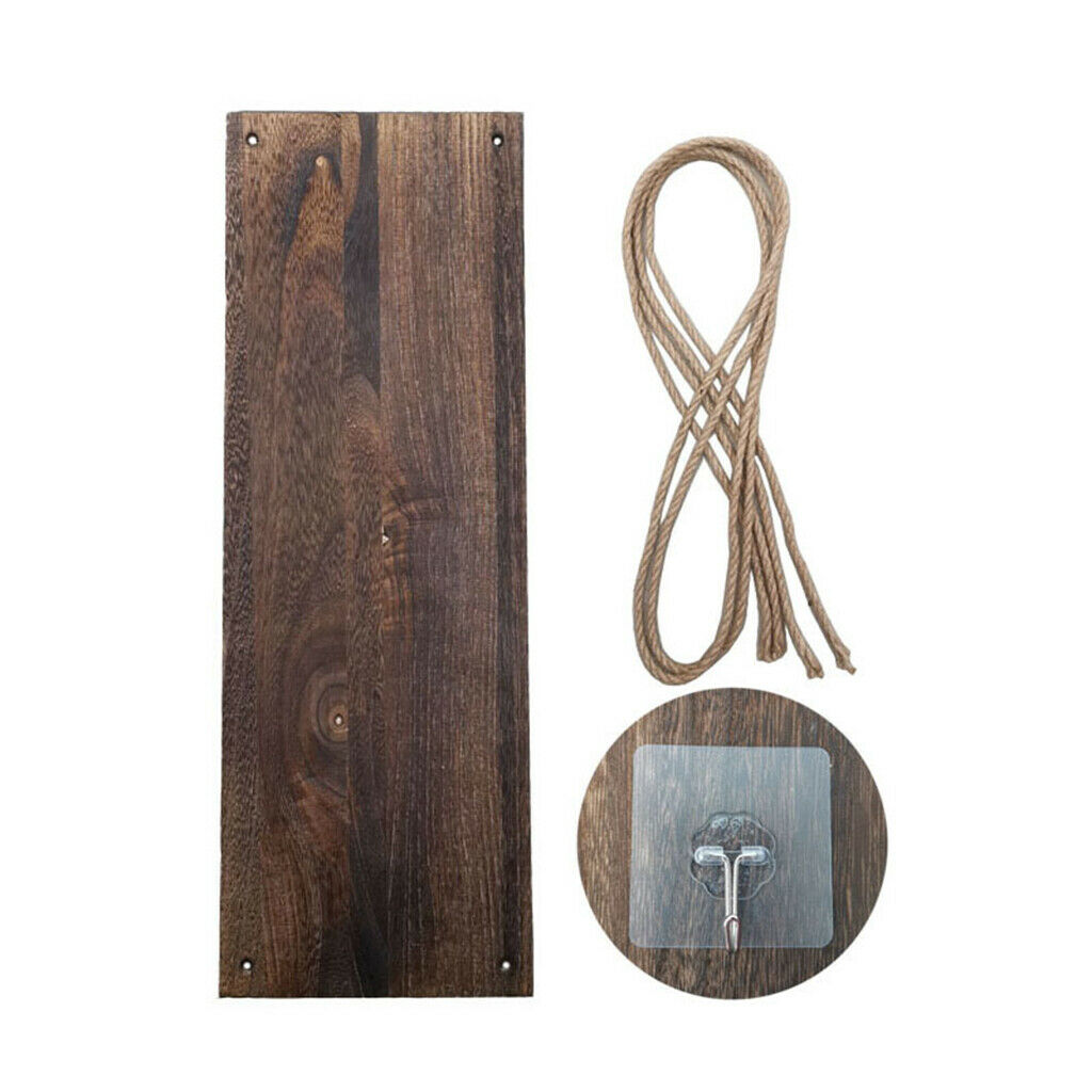 Set of 3 Wooden Decorative Wall Mounted Shelves Ourdoor Hanging Rack Decor