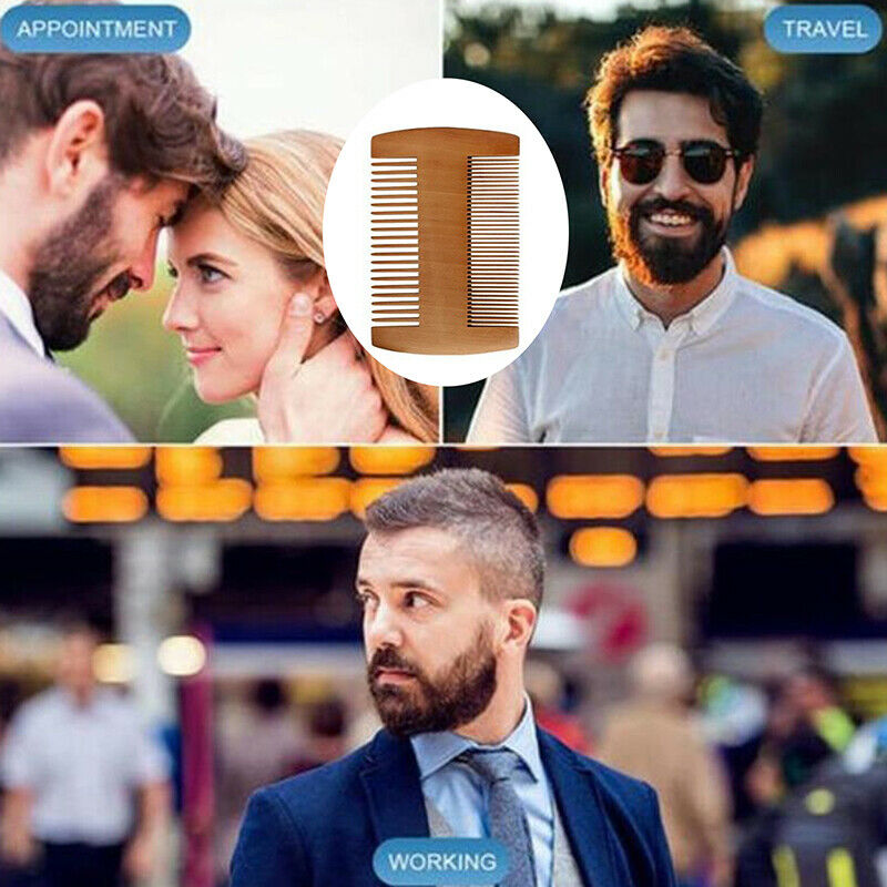 Mens Handcrafted Dual-Side Beard Pocket Size Comb Massage Hair Care Comb .l8