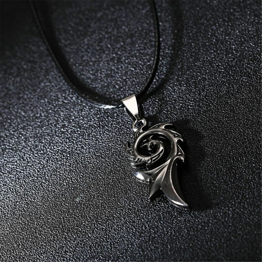 Leather Rope Men's Titanium Steel Necklace Pendant Fashion Chain Jewelry