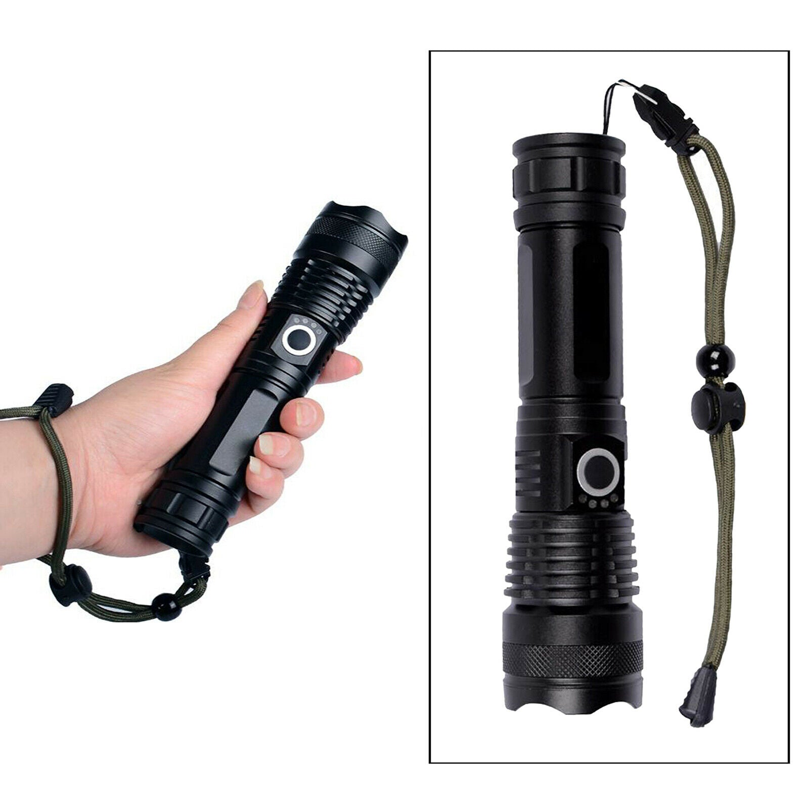 Rechargeable LED Flashlight Torch Lamp XHP50 XHP70.2 A90 No Battery