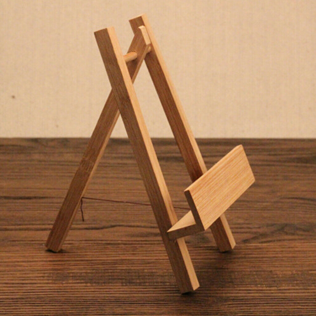 Bamboo Tea Cake Stand Photo Display Rack Plate Picture Frame Holder Easel Free