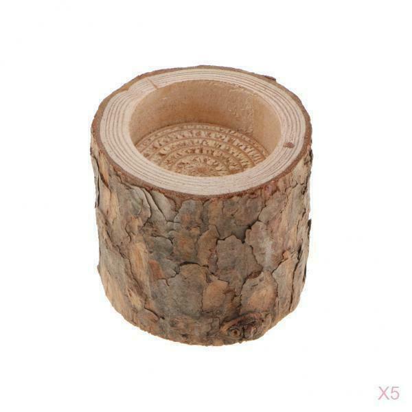 Set of 5 Tree Stump Candle Holder Tea Light Candlestick Decorative Votive