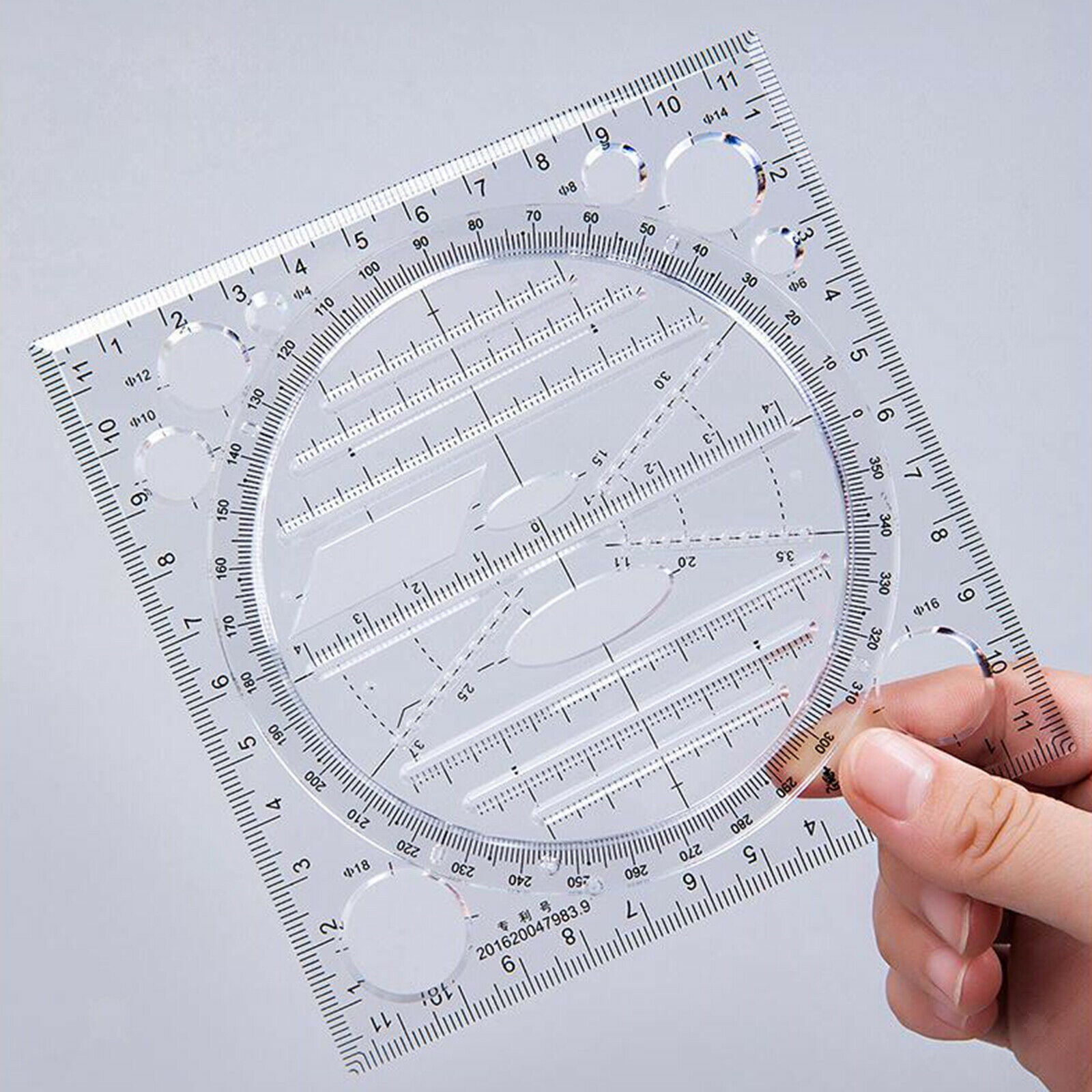 Multifunctional Drawing Ruler Curve Round Tool Horizontal for School Student