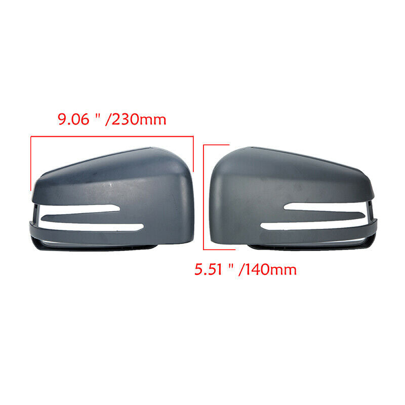 Matte Black Pair Side Mirror Cover for Mercedes Benz W204 C250 C300 C350 2010-14
